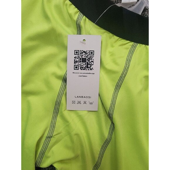Mens Lime Green Compression Pants By Lanbaosi - Size 14/160 - Spandex & Polyeste - Picture 2 of 3